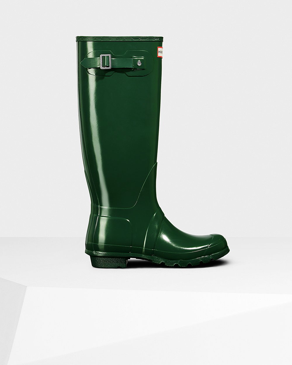 Women Hunter Original Gloss | Tall Rain Boots Green | NZ-48379-MESZ